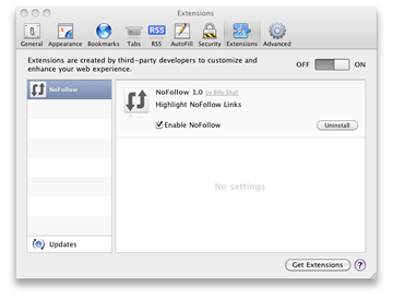 Safari NoFollow Extension